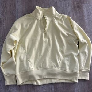 Butter Yellow Oversize 1/4 Zip Sweatshirt